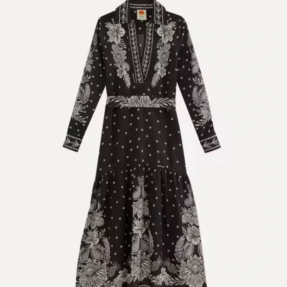 Farm Rio Black Paisley Dress - Picture 1 of 3